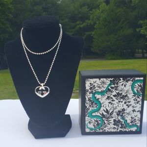 NWT Authentic GUCCI Love Britt G Heart Pendant Necklace